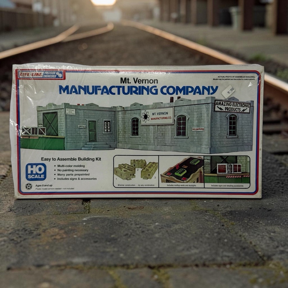 Life Like Mt. Vernon Manufacturing Company HO Scale Building Kit # 1337 Sealed